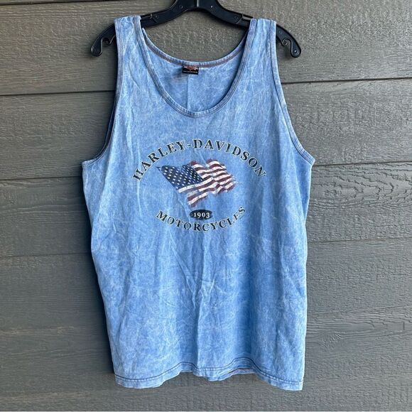 Harley Davidson Las Vegas Sleeveless Shirt Men Sz Large Biker Made in USA - Picture 1 of 6